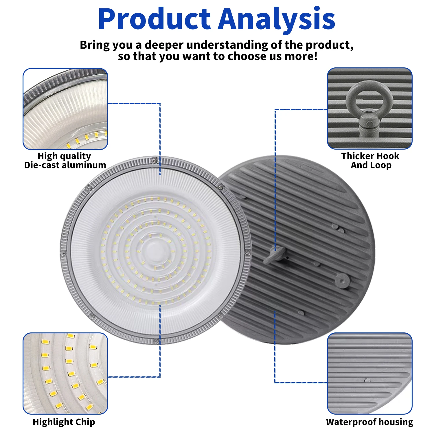 Luces LED de emergencia para techo alto UFO, batería integrada dura 90 minutos, iluminación Industrial comercial, lámpara de garaje para almacén