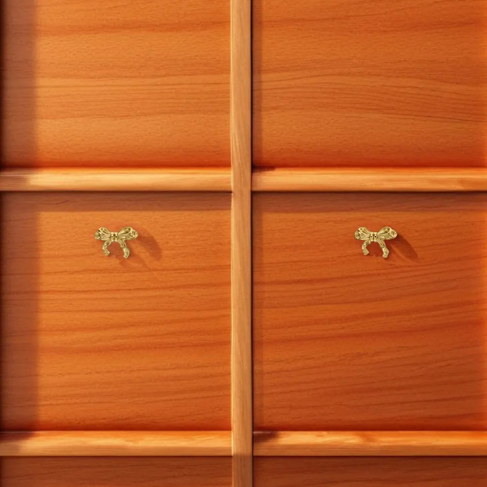

3Pcs Gold Bow Drawer Knobs Brass Cabinet Pulls Stylish Wardrobe Door Handles Easy Install Home Decor Gold Bow Decor