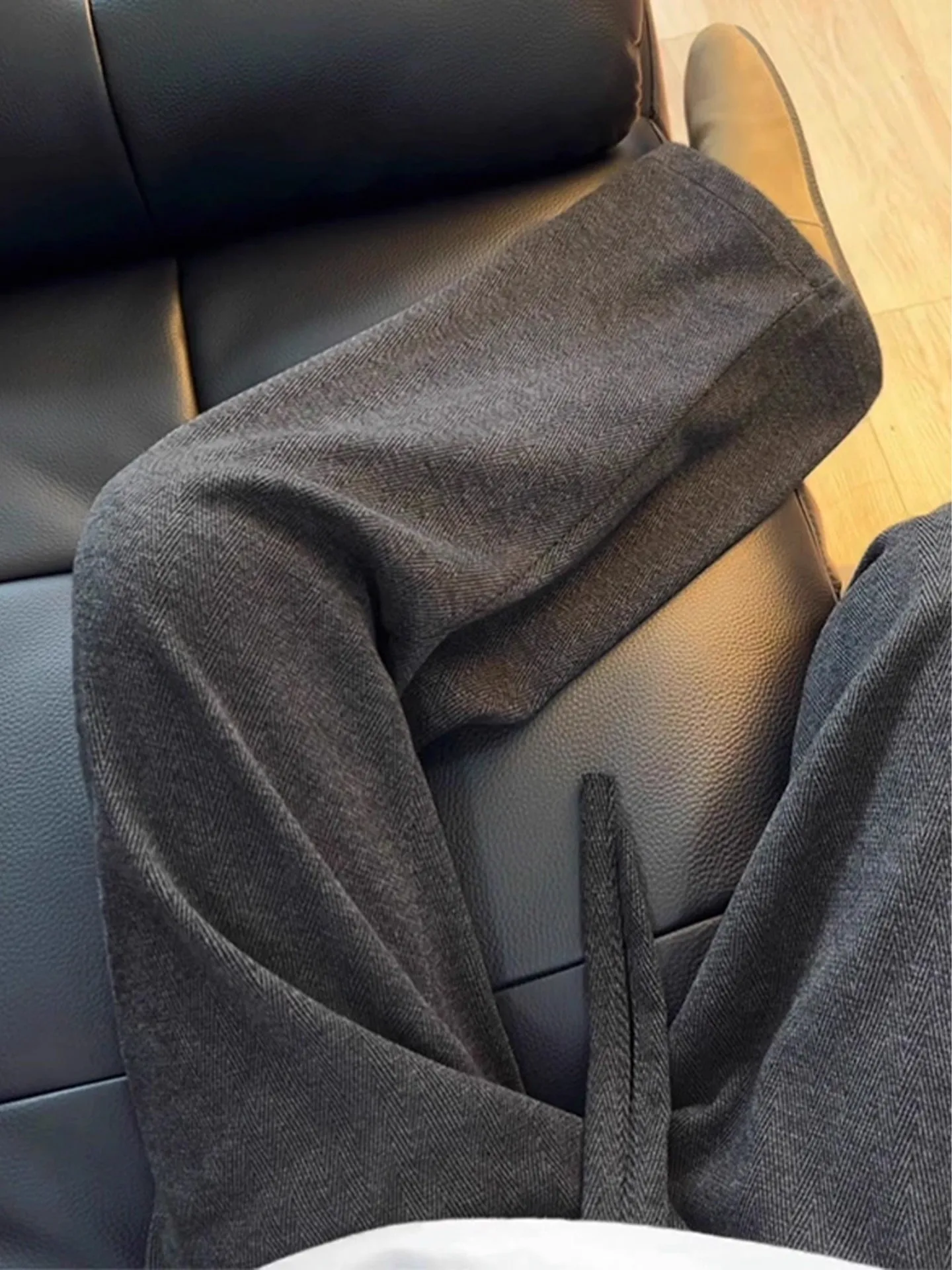 

Bla Tweed Knitted Thiened Straight Leg Men's Casual Pants Autumn Winter Loose Fit Comfortable Sle Knitted Woolen Sweatp...