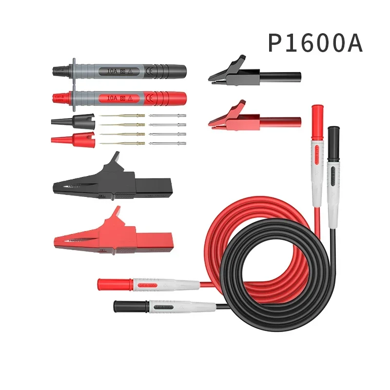 JXSINONE-P1600 Series Multímetro Test Lead Kit, 4mm Banana Plug-Test Cabo, Test Probe, Clipes IC Gancho, Automotive Repair Tool Set