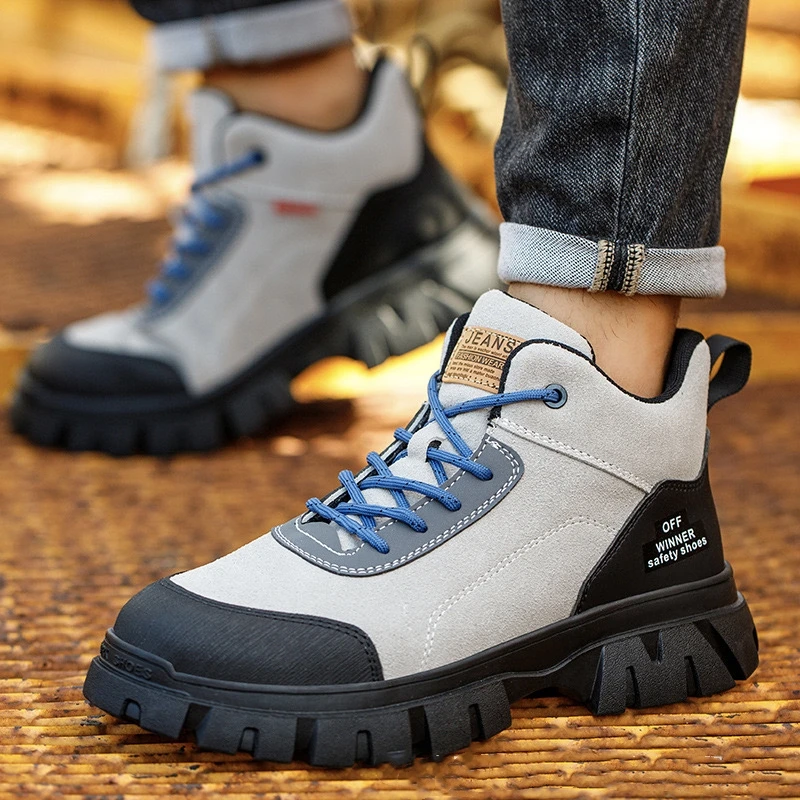 Insulation shoes suede welding anti-scald shoes plastic steel toe anti-smash anti-puncture lightweight work shoes safety shoes