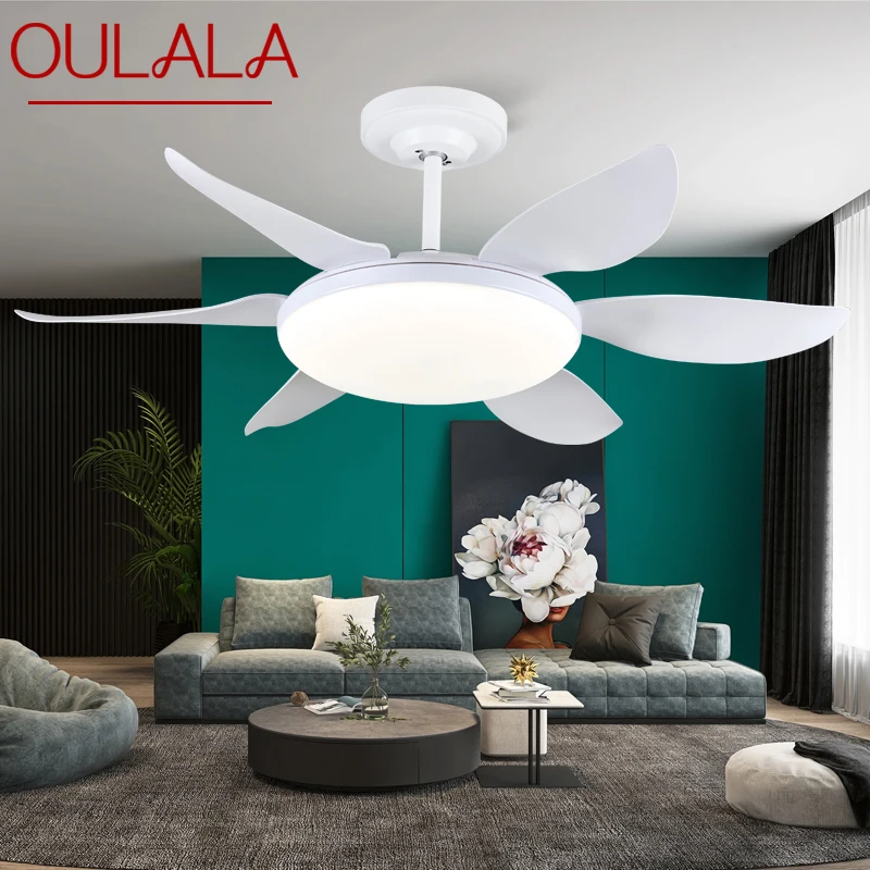 

OULALA Fan Light Nordic LED Ceiling Fan Light Modern Minimalist Restaurant, Living Room, Bedroom Commercial Electric Fan