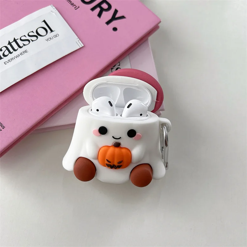 Kotak Earphone |   Hantu Labu Lucu |   Halloween |   Hadiah Sahabat Terbaik |   Cocok untuk AirPods 1 2 3 4 Pro Pro2