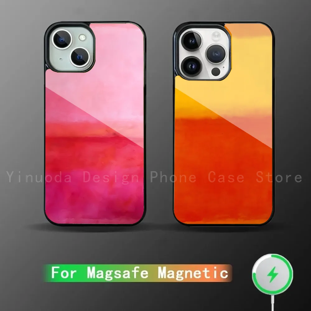 Skandinávský moderní zeď umění znaménko rothko abstraktní telefon pouzdro silná magnetický pro iPhone 16 15 14 13 pro maxi 11pro 12 mini mala alex mirr