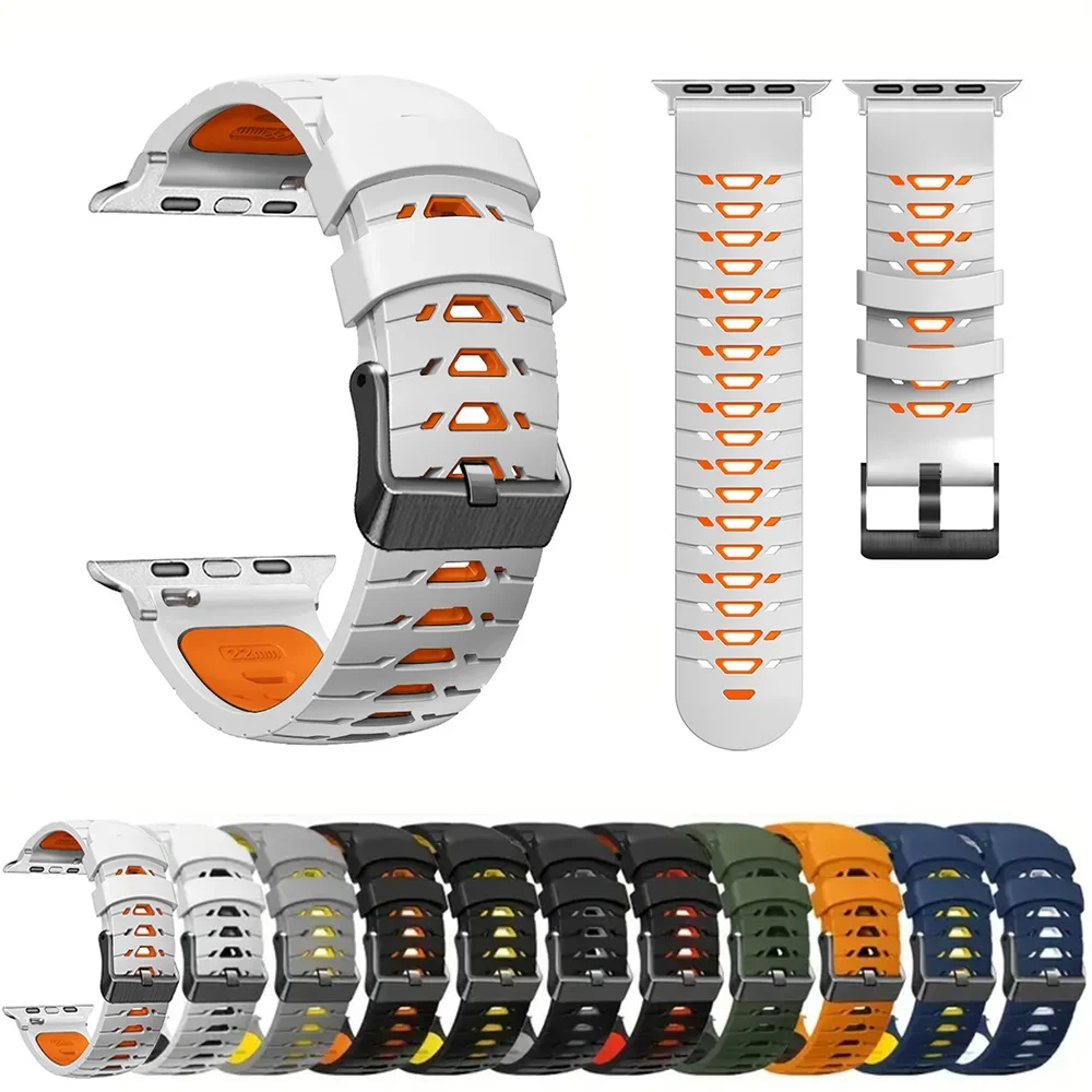 Silikon-Uhrenarmband für Apple Watch Serie 11, 10 9 8 7 4, 3 5, 6, SE IWatch 46 mm 38 mm 40 mm 41 mm 42 mm, 44 mm, 45 mm Ultra 2 49 mm