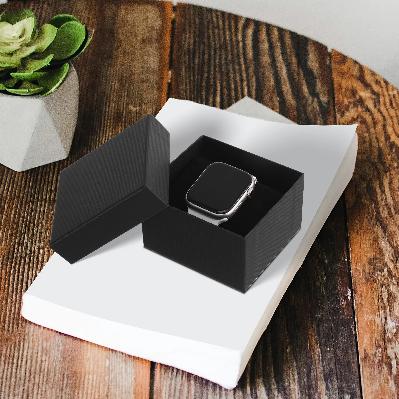 

3pcs Watch Boxes Paper Jewelry For Men Women Bracelet Necklace Bangle Holder With Pillow Inside Scratch Storage Case