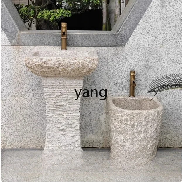 LHH1 natural marble laundry pool outdoor integrated courtyard sink