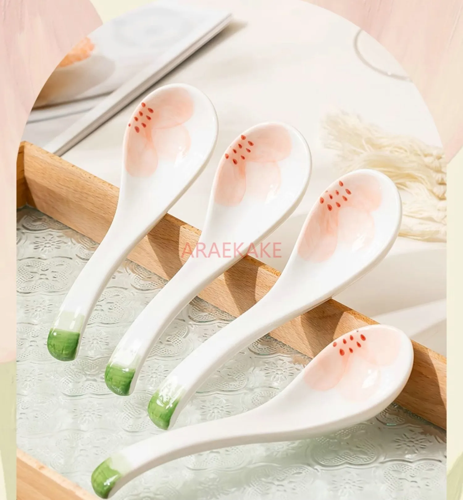 

Spoons, household ceramic eating spoons, cute spoons, spoons, rice spoons