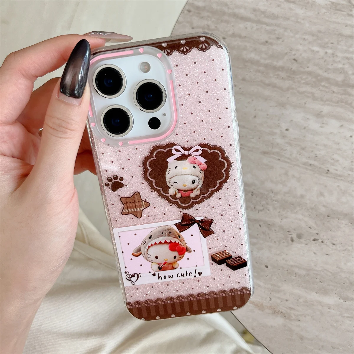 

New HelloKitty INS Korean Cute Luxury Stylish Shockproof Phone Case For iPhone 16 15 14 13 Pro Max Lovely Anti-fall Cover Funda