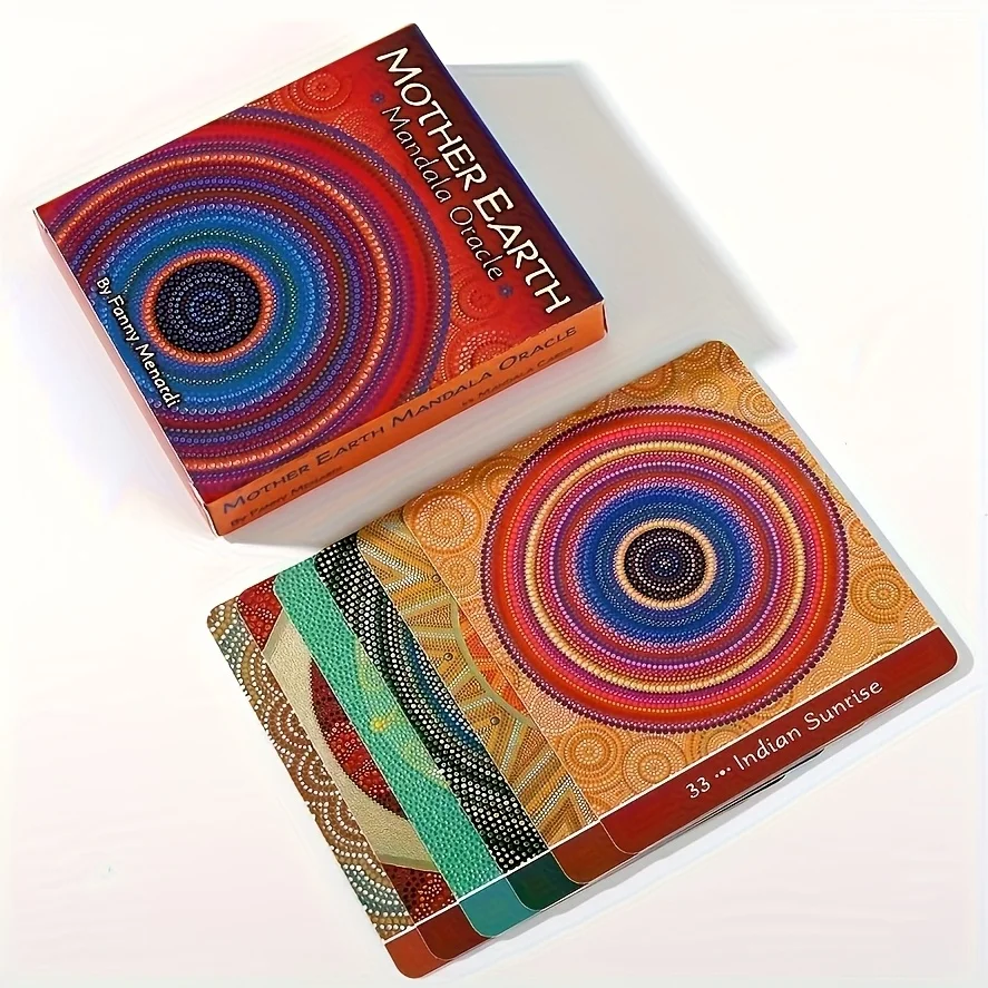 アースマザー マンダラ オラクル カード デッキ、44 タロット カード 英語版 ボードゲーム、占い、占いカードゲーム