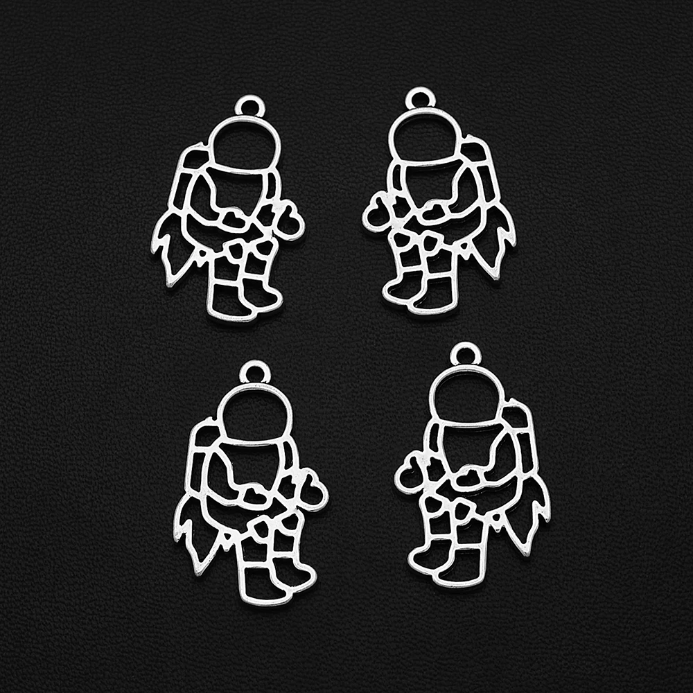 10pcs/lot--18x30mm Vintage Hollow Spaceman Charms Universe Astronaut Pendants For Diy Jewelry Making Supplies Accessories