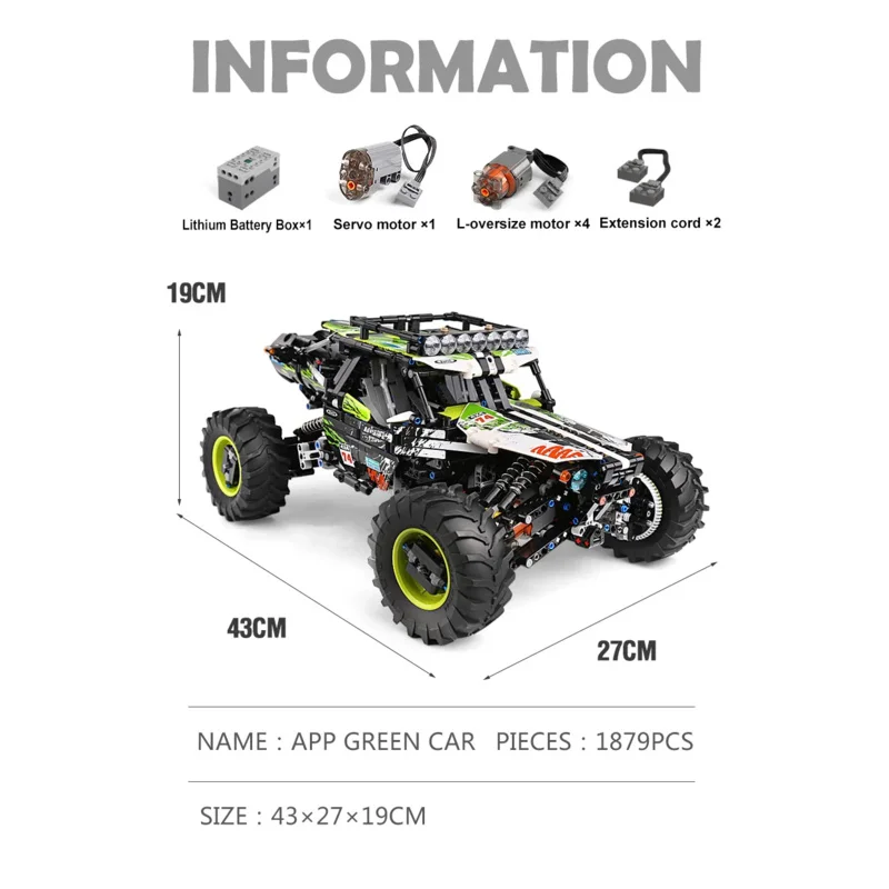 MOLD KING 18002S Tecnico RC Auto Giocattoli Per I Ragazzi Building Blocks di Controllo Remoto Fuoristrada Auto Terreno Arrampicata Buggy Camion Regali