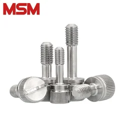 5pcs M3 M4 M5 Slotted Captive Hand Screw GB839 Knurled Thumb Screws with Reduced Shank 304 Stainless Steel Anti-loose Locking