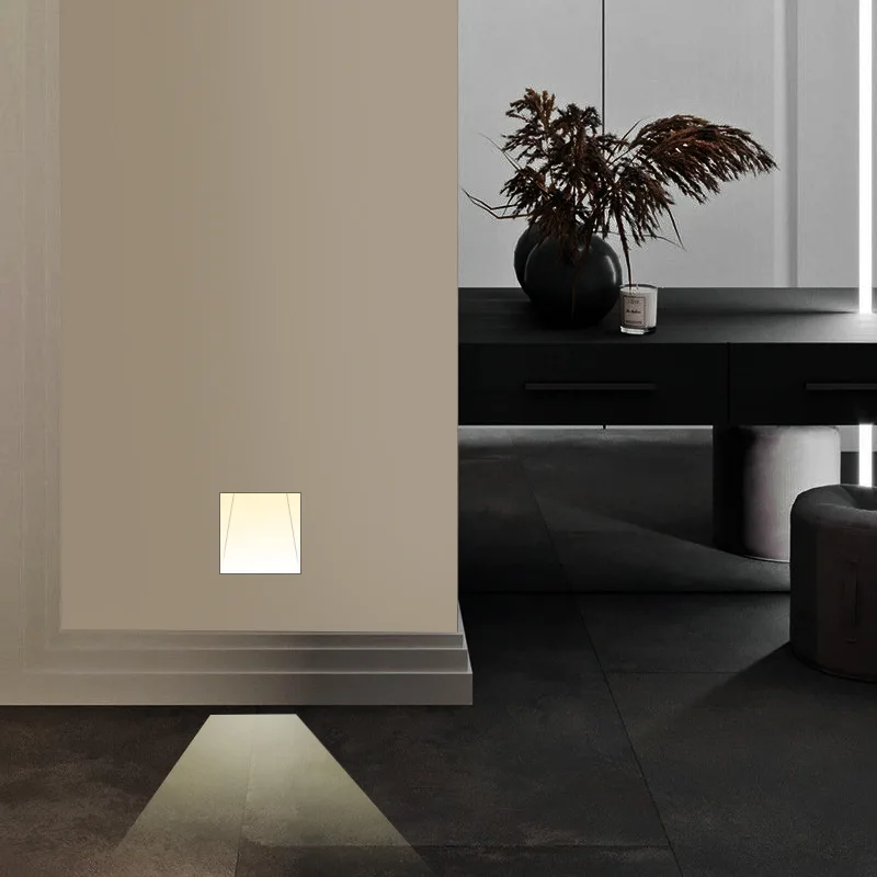 Borderless LED floor lamp, embedded motion-sensing floor lamp for corners, hotel steps, stairs, COB hallway light - view 3