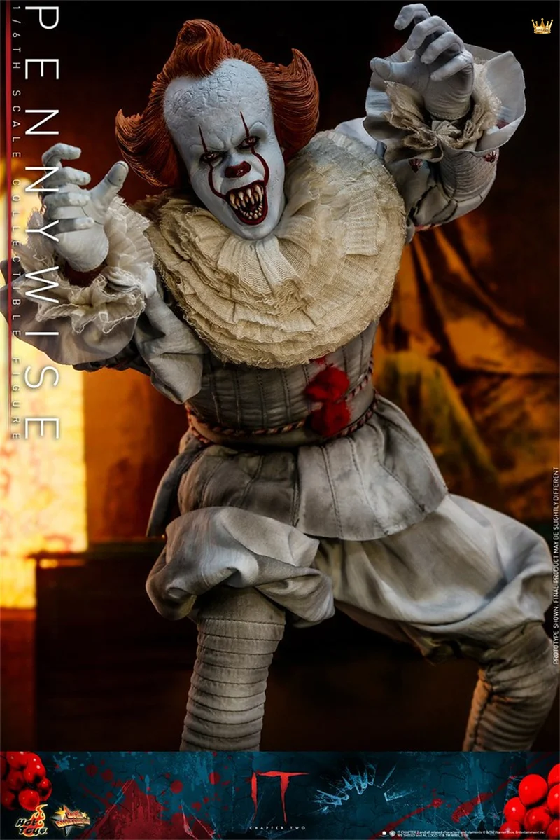 Collectible HOTTOYS HT MMS555 1/6 Classic Horror Movies Clown 2 Pennywise Full Set 12inch Action Figure Toy Gift Model