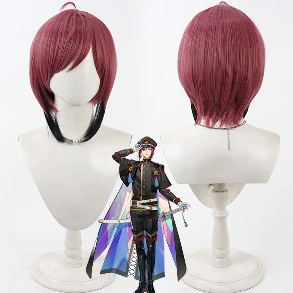

Парик для косплея Touken Ranbu ONLINE Omokage Tachi, бордовый омбре, термостойкий