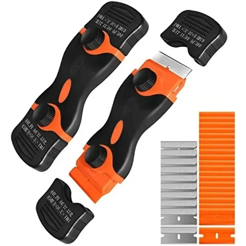 Plastic & Metal Razor Blade Scraper, Window Glass Cleaner, Vinyl Film & Adhesive Remover Tool For Car & Home Professional Tools