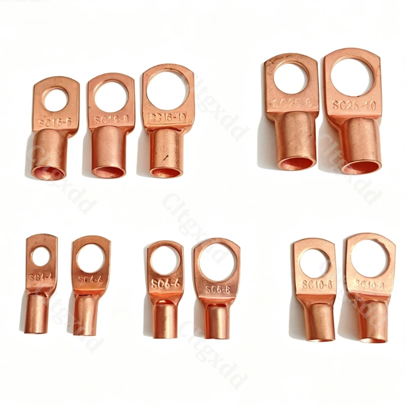 Cltgxdd 5-10 Stück Kupfer-Ringkabelverbinder, blankes Kabel, elektrische Crimpklemme SC4-6 SC6-6 SC6-8 SC10-6 SC16-6 SC16-8 SC25-8 – Detail 5