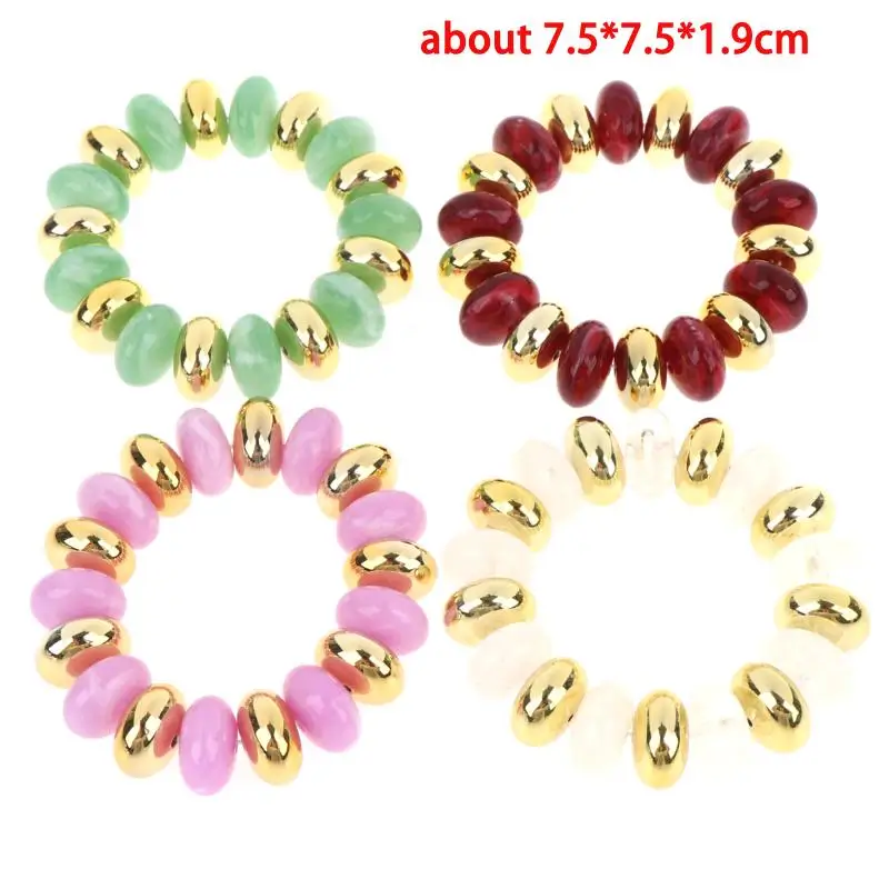 Vintage Irregular Beaded Stretch Bracelet Chunky Minimalist Bangle Waterproof Jewelry for Summer Outdoor Activities