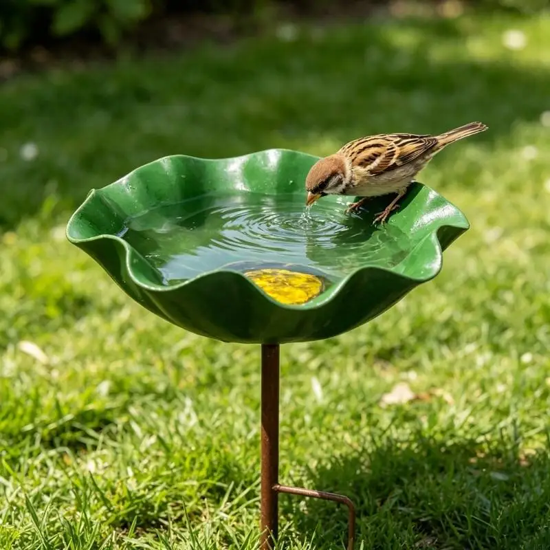 Practical Beautiful Rose Garden Bird Bath Feeder For Lawn Yard Decoration