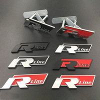 Car Front Grille Bumper Body 3D Metal Decals R-Line Auto Logos Stickers For VW Polo Golf Passat Scirocco Tiguan CC Jetta T-ROC