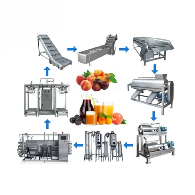 Stainless Steel Juice Concentrate Peach Apricot Plum Jam Drinking Processing Production Line