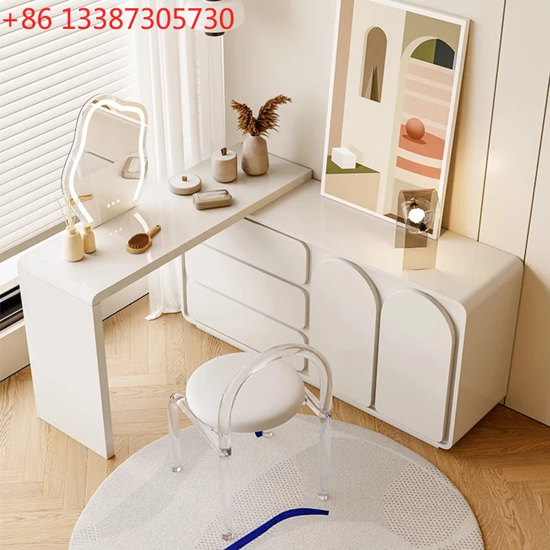 

Легкий роскошный комод из цельного дерева, современная простая спальня в кремовом стиле