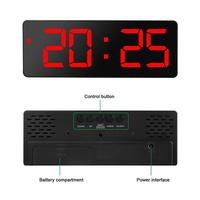 LED Electronic Alarm Clock Creative Mirror Multi Functional Large Number Electronic Digital Alarm Clock Household LED Clock