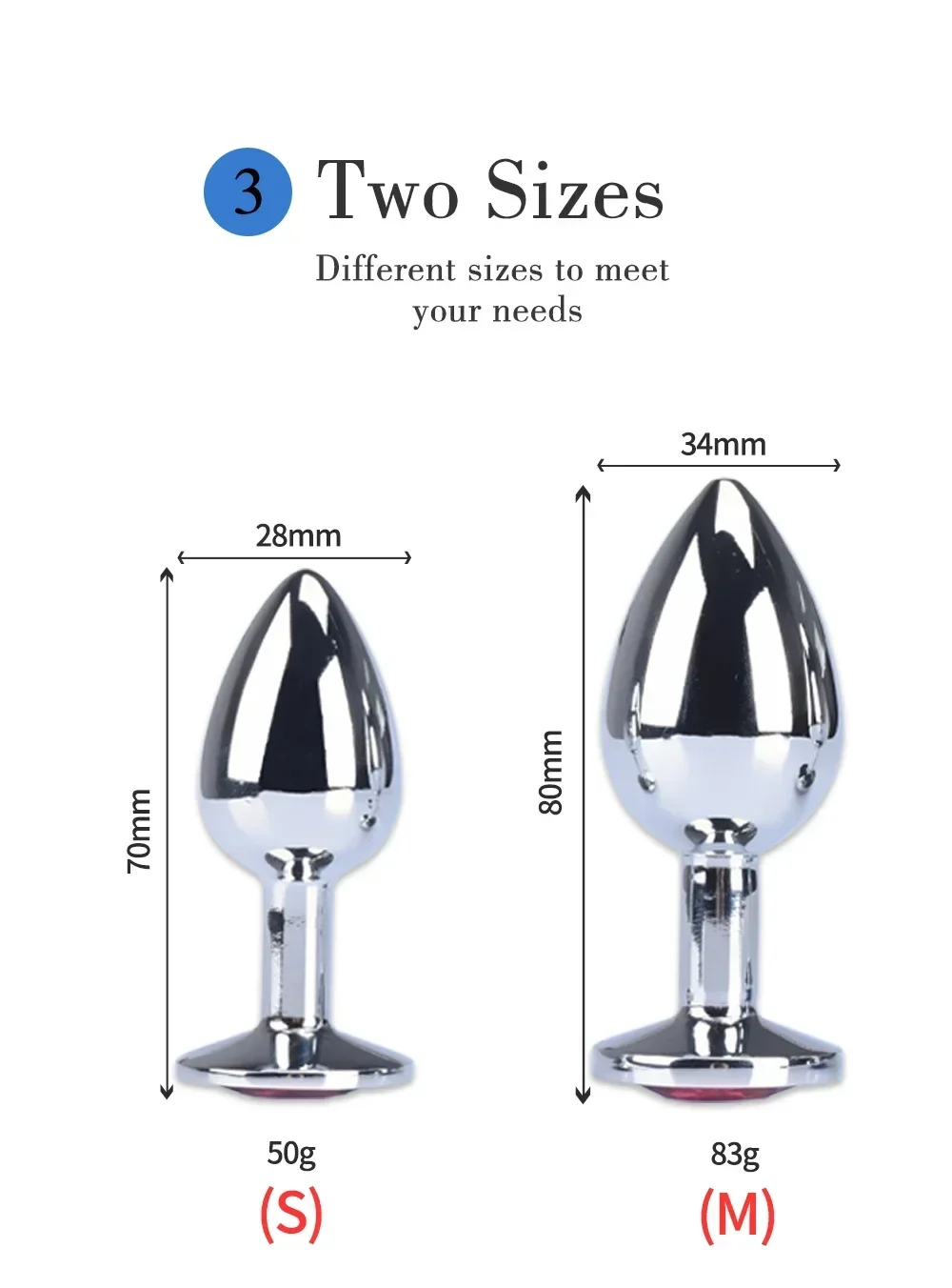 3 Sizes Stainles Steel Anal Plug Crystal Butt Plug Stimulator Anal Sex Toys Prostate Massager Dildo Adult Toys Gay