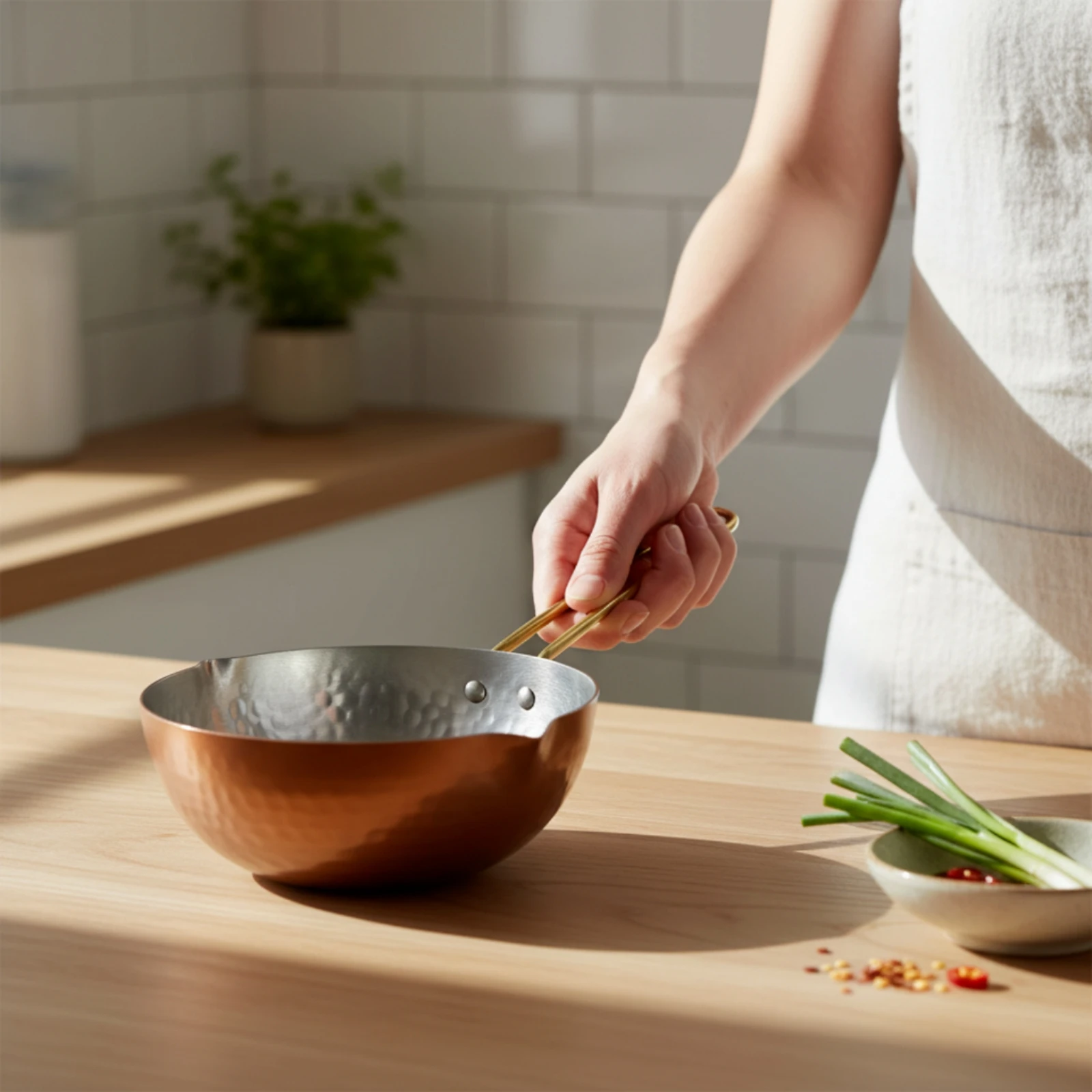 Milk Pan with Spout Tin-Lined Small Sauce Pan Melting Pot with Pouring Spout Compact Melting Pot Stovetop-Ready for Home Cooks