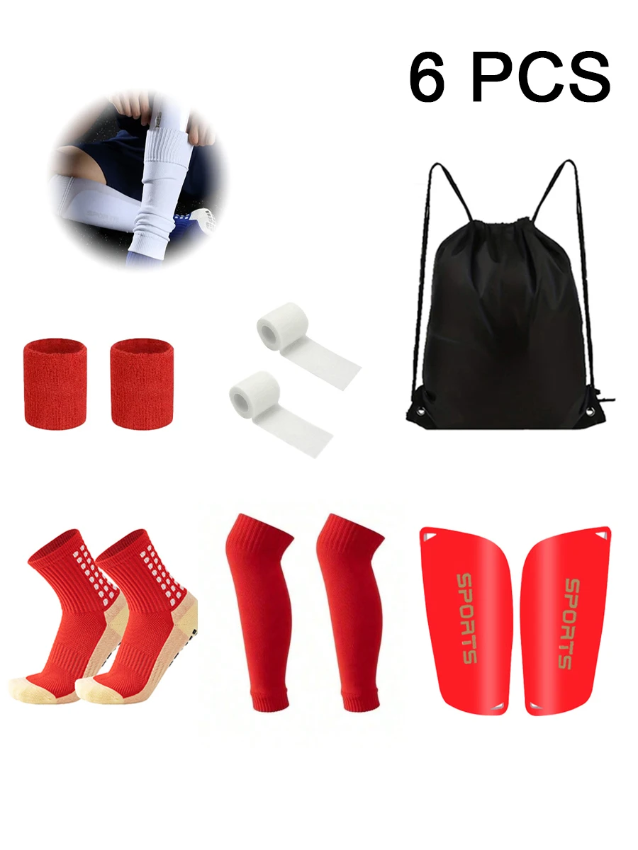 1 مجموعة الرجال النساء جوارب كرة القدم الرياضية مريحة دائم الرياضة ضمادة الرباط الكرة حقيبة الساق الحرس غطاء الساق
