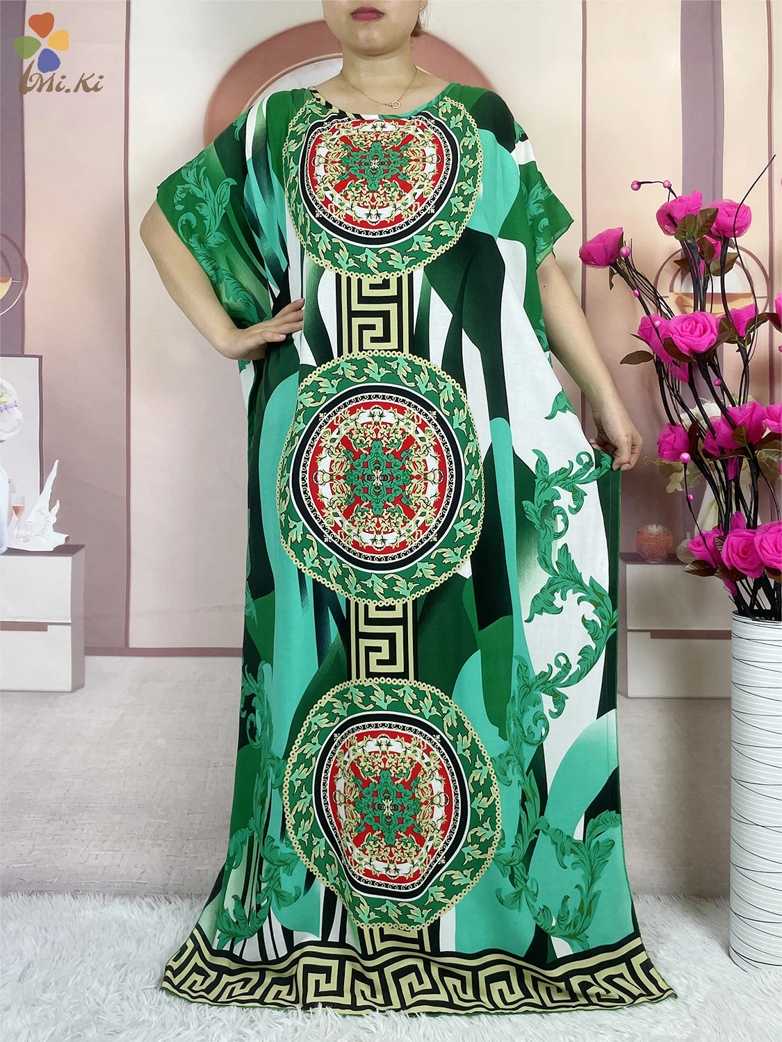 Kaftan Robe muslimische Frauen lose Kleid Krawatte gefärbte bedruckte Baumwolle Kleid Dubai Maxi afrikanische Frauen kleidung islamische Party kleidung