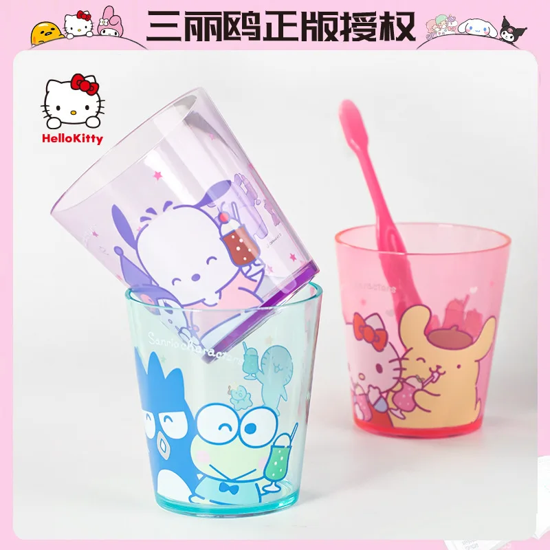 Cute Sanrio Hello Kitty Water Cup Anime Figure Cinnamoroll Kuromi Anti Fall Coffee Milk Cup Kitchen Supplies Children Gift 260ml