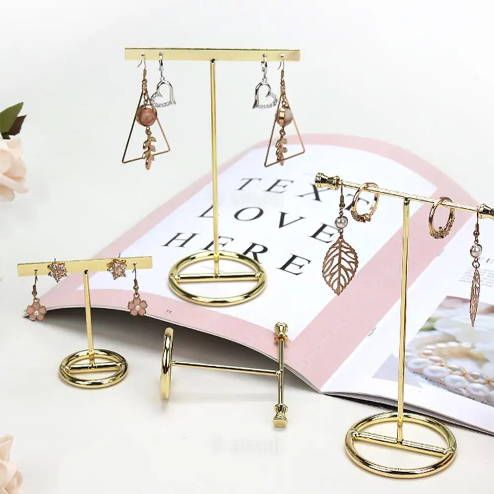 Photography Backdrop T-bar Metal Alloy Display Stand Necklace Showing Shelf Jewelry Rack Organizer Accessories Photo Decorative