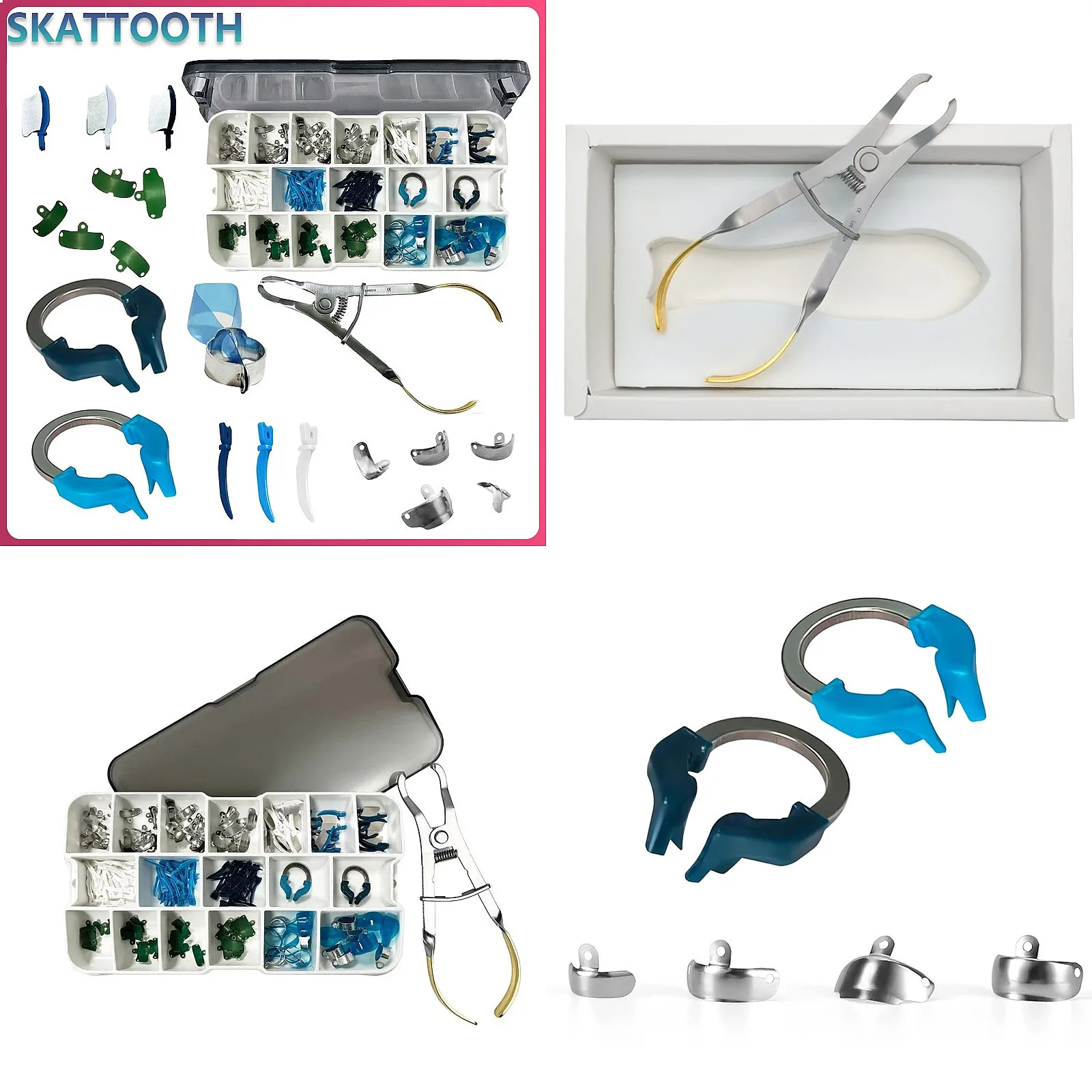 Dentals Repair Tool C3 Suit NITI Clamping Ring M4 Metal Matrix Belt Curved Knife Wedge Stainless Steel Clip