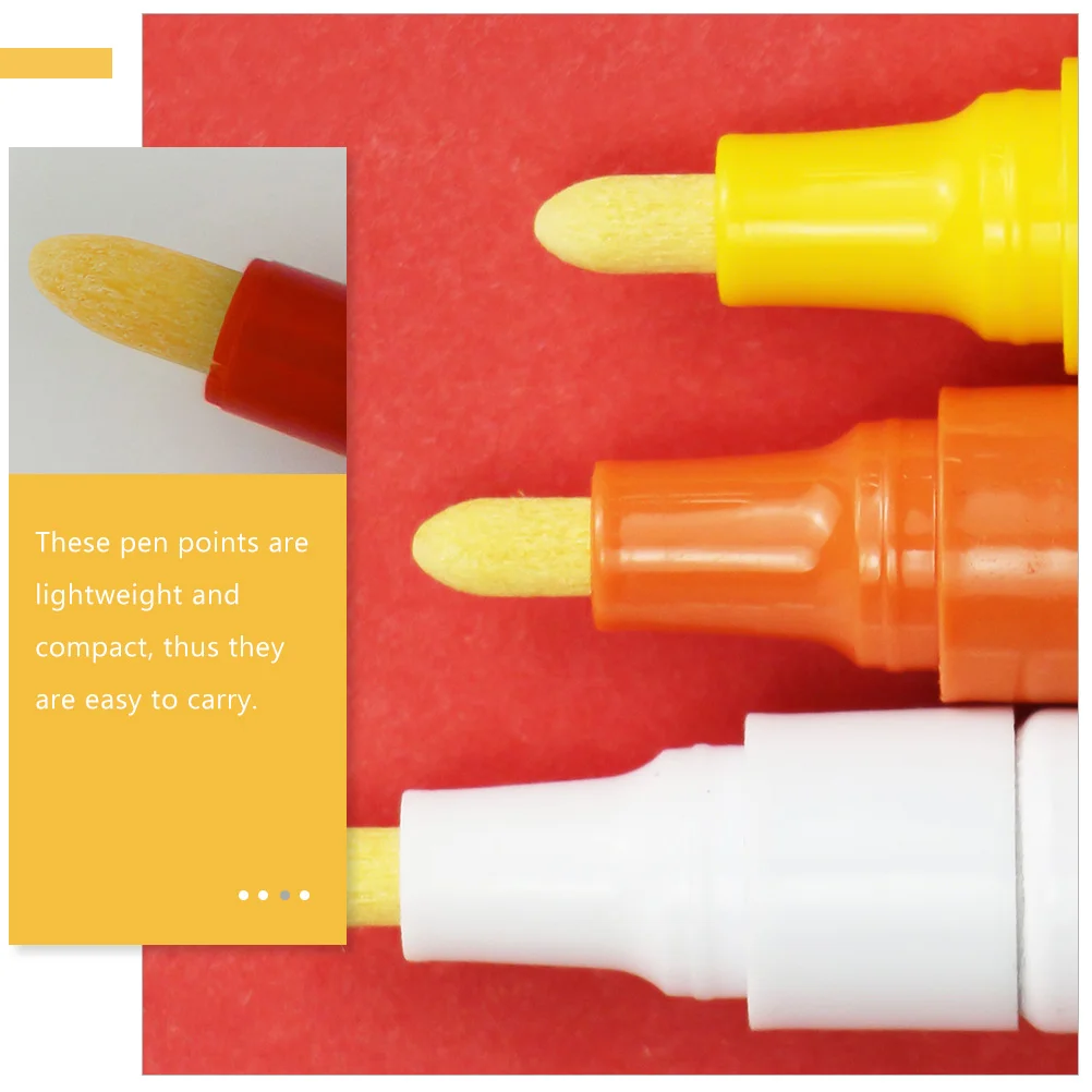 30 Pcs Markers Paint Pen Refill Portable Points Universal Yellow Polyester Chemical Fiber