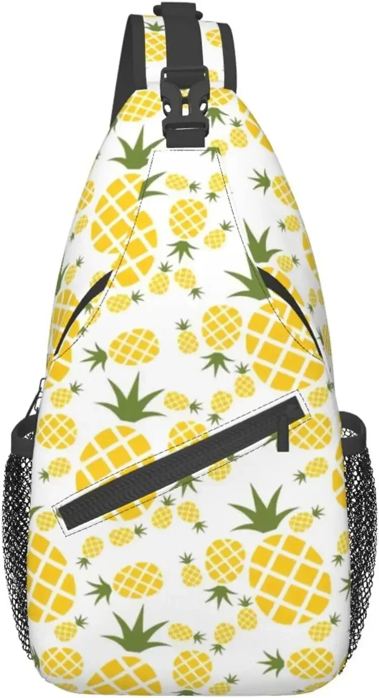 Piña. (2) Bolso cruzado para el pecho, mochila de viaje diagonal, viaje ligero, senderismo, un solo hombro