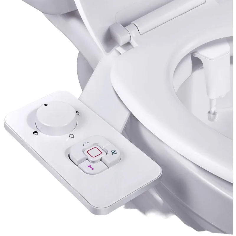 Ultra-Slim Dual Nozzle Plastic Bidet Attachment Portable Fresh Water Toilet Frontal Rear Wash Adjustable Water for Bathroom
