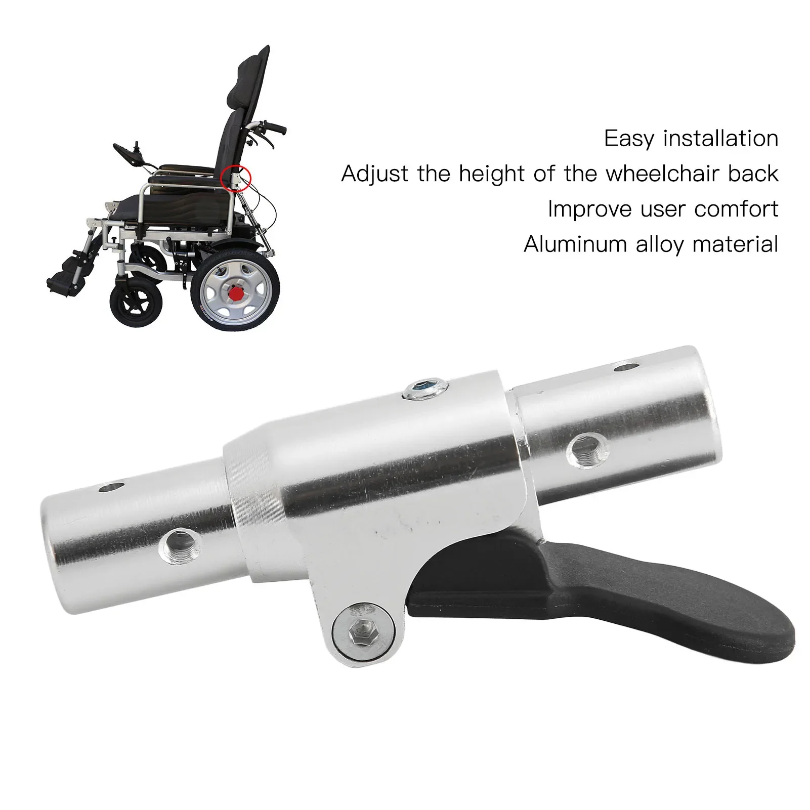 

Папка на спинку инвалидной коляски, регулируемая по высоте спинка инвалидной коляски, складной переключатель, аксессуар для инвалидной коляски из алюминиевого сплава для пожилых людей