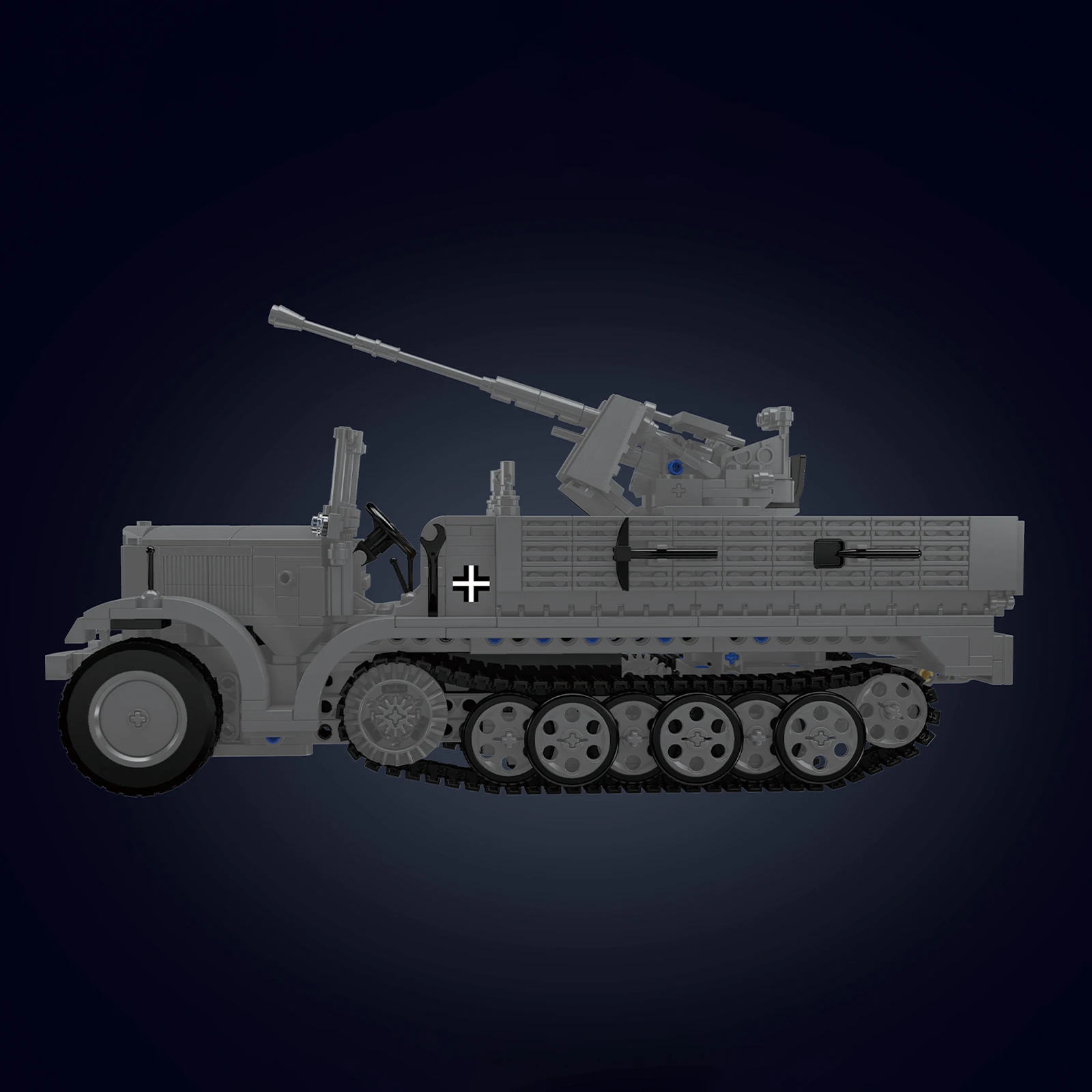 MOLD KING Kit di blocchi di costruzione per veicoli militari a mezza pista con pistola antiappannamento 3.7 1188 pezzi giocattolo da costruzione modello per adulti