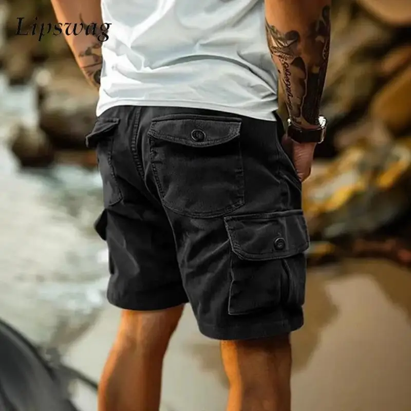 

Plus Size Mens Cargo Shorts 2026 Summer Vintage Multi Pocket Pure Color Corduroy Shorts Men Outdoor Casual Loose Straight Shorts