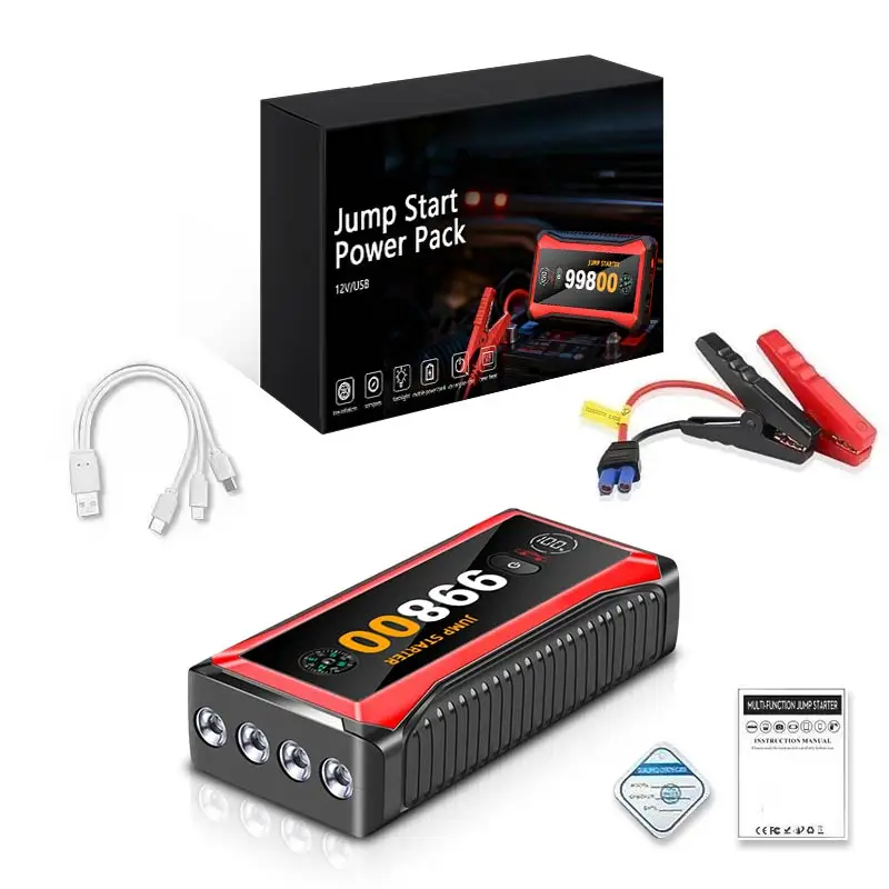 1000A Portable Car Jump Starter With Tyre Inflator Jump Starter Power Bank With Air Compressor Car Jump Starter With Air Pump