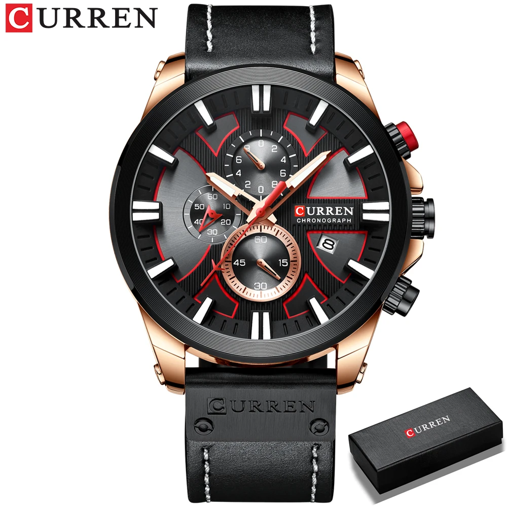 2022 New Mens Watches CURREN Top Brand Luxury Leather Casual Quartz Watch Men\'s Sport Waterproof Clock Watch Relogio Masculino