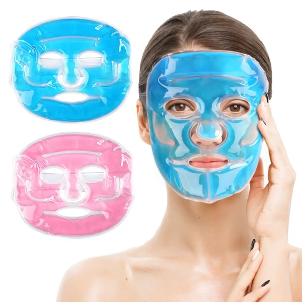 Gel Beads Cold Face Eye Mask Full Face Sleeping Mask Ice Pack Reusable Cold and Hot Heat Hot Heat Compress Pack Reduce Face Puff