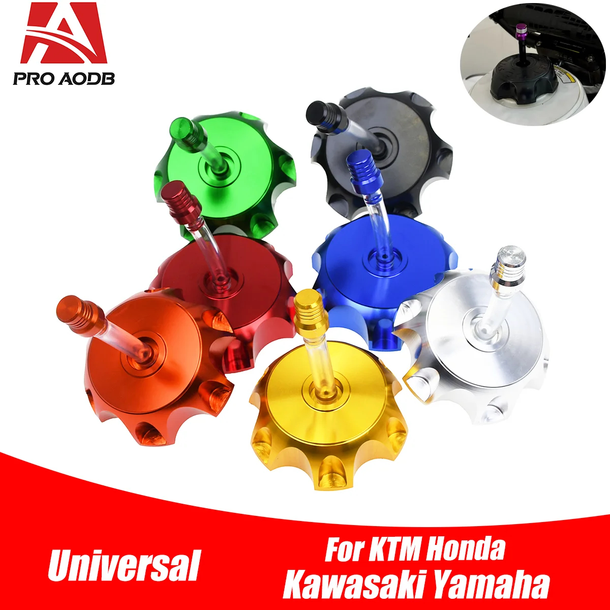Motorcycle CNC 50mm Aluminum Gas Fuel Tank Cap Breather Vent With Vent Cap ATV For Honda Yamaha Kawasaki Suzuki KTM Universal