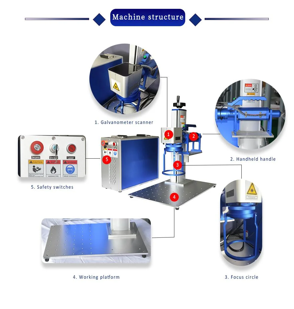 Portable 30w 50w 60w laser tire marker deep tyre laser engraving machine metal aluminum fiber laser marking machine for tools