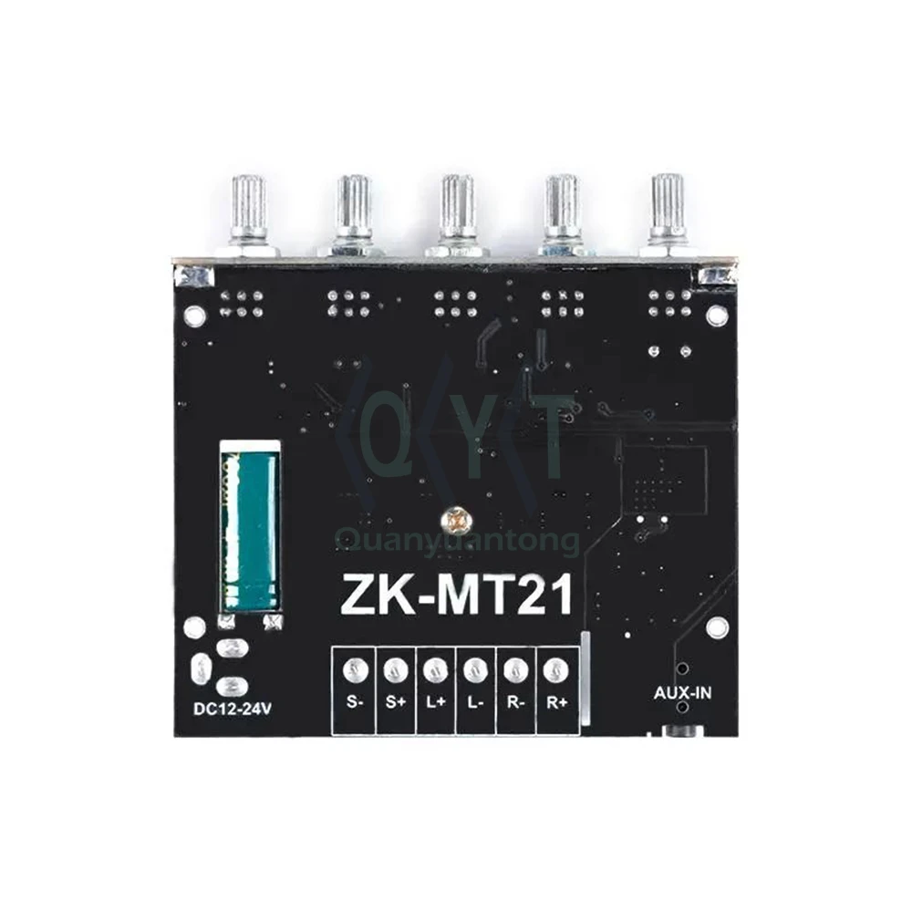 ZK-MT21 50W*2+100W Blue tooth compatible Digital Power Amplifier Board Subwoofer 2.1 Channel 12V-24V Audio Power Amplifier