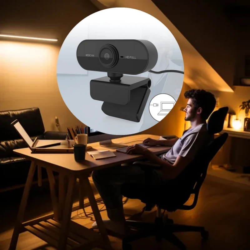 كاميرا ويب جديدة بدقة 2K عالية الدقة لسطح المكتب والكمبيوتر المحمول والكمبيوتر وكاميرا ويب USB صغيرة مع ميكروفونات وكاميرا ويب وفيديو عبر الإنترنت لـ YouTube Skype