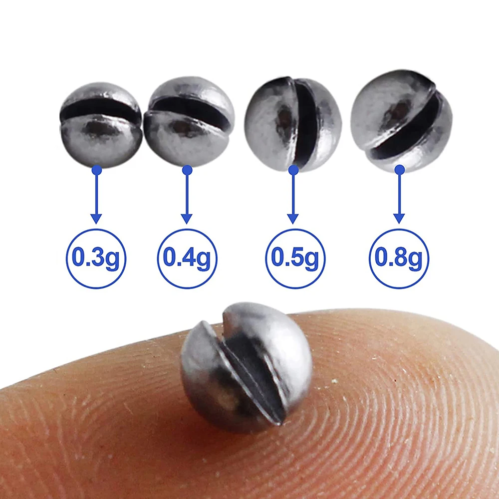 100Pcs Fishing Sinker Weights Removable Round Split Shot Fishing Weights Sinkers 6 Sizes Lead Shot Egg Sinkers Drop Tackle