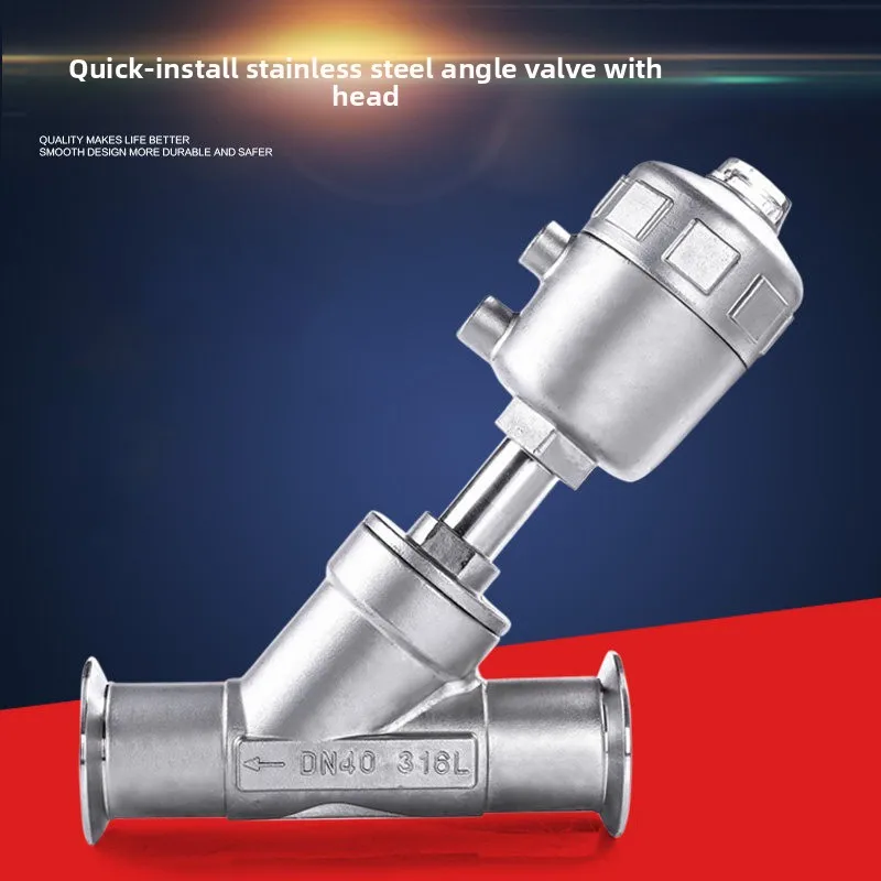 

Пневматический угловой седельный клапан из нержавеющей стали 304 с быстрой установкой, 1/2, 3/4, 1 дюйм, 16 бар, с уплотнением из PTFE